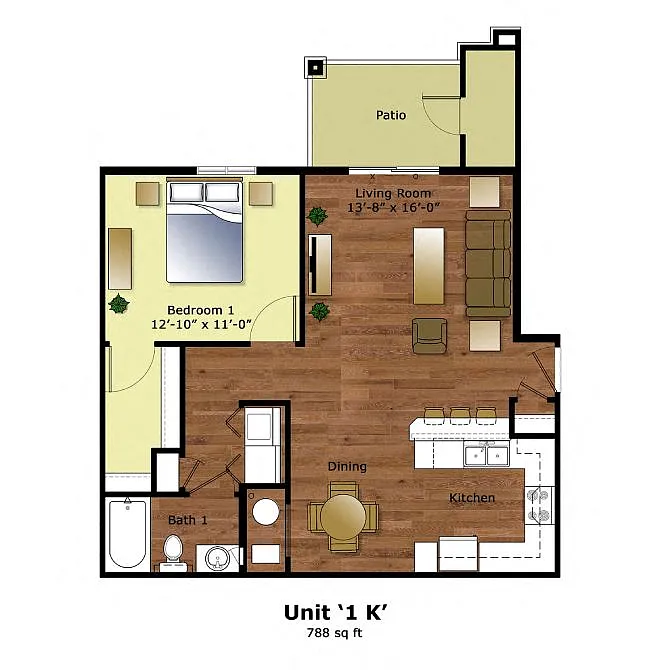 Floor plan 1K