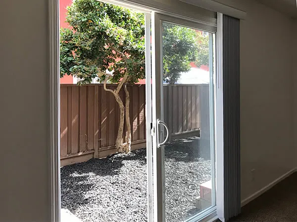 Patio door and private outdoor area