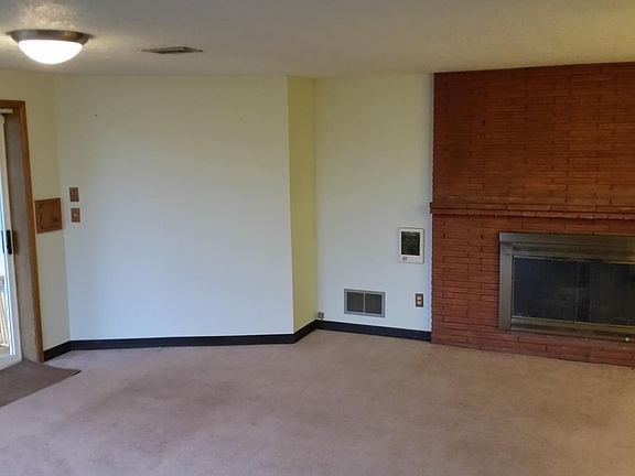 Gas fireplace.