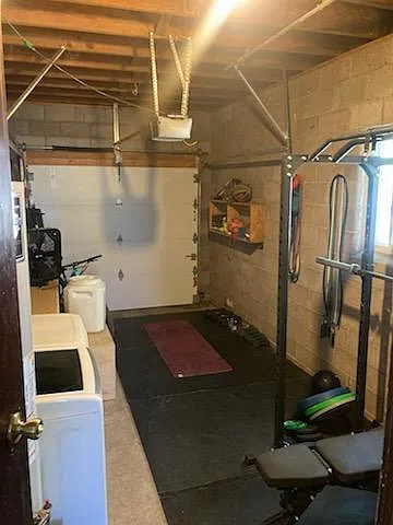 garage - washer and dryer hookups and space for storage - not big enough to fit a car