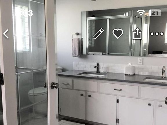 Master bath with France doors