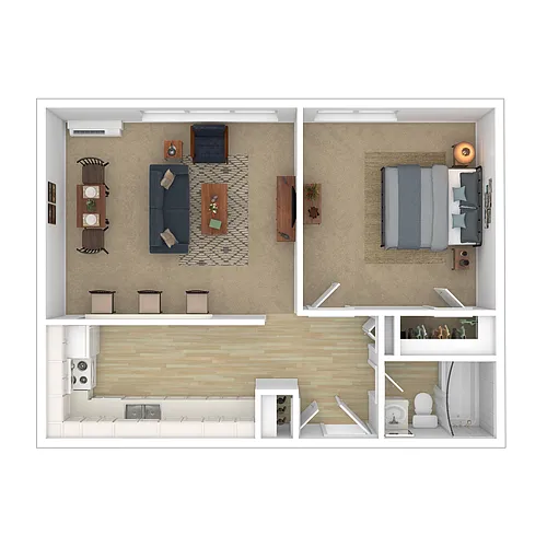 Floor plan 1X1 608