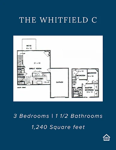 Floor plan 3 Bedroom 1.5 Bathroom