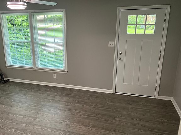 Front door and window in living room