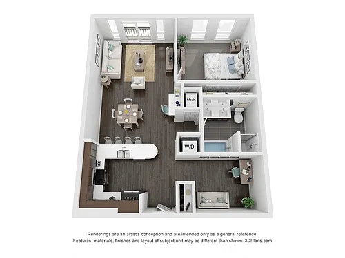 Floor plan 1 Bedroom Den