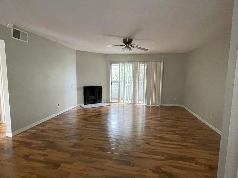 living room with balcony