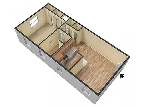Floor plan 1BR/1BA The Catalina