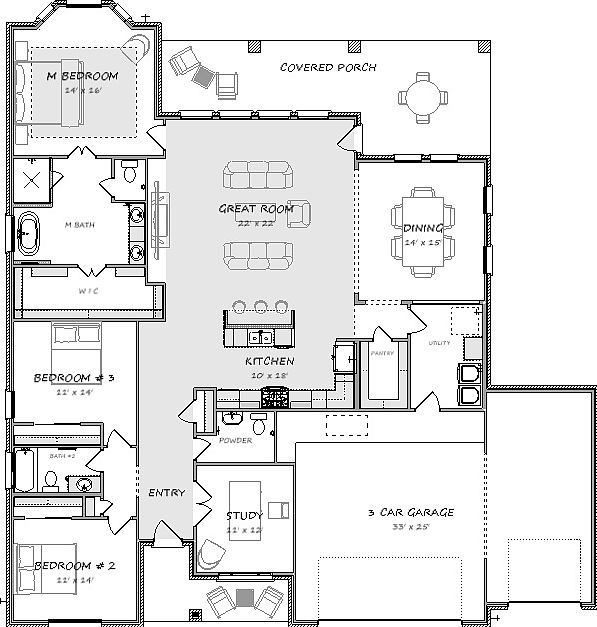 Sagewood A w Stone and Study Floor Plan