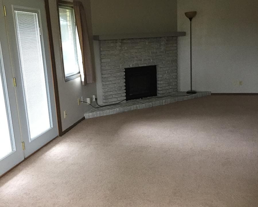 Fireplace in large living room