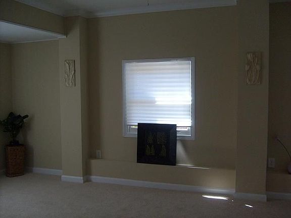 Unique architectural elements in master bedroom