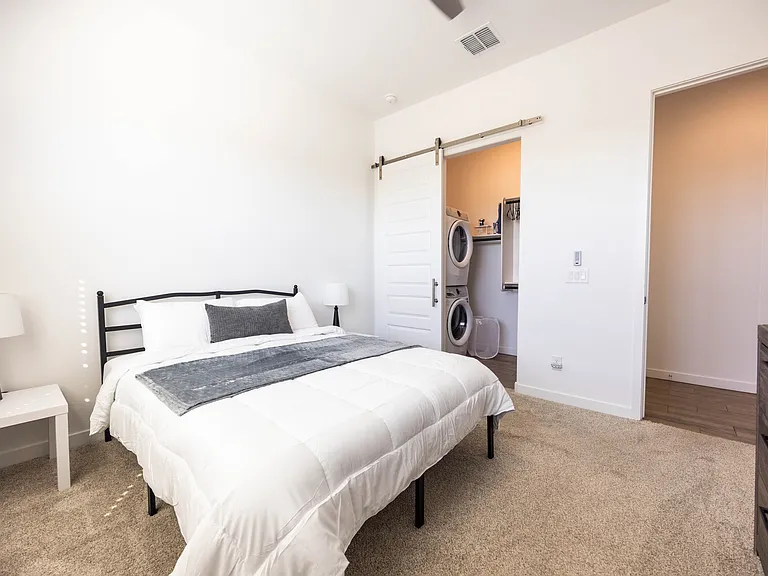 Bedroom with walk-in closet