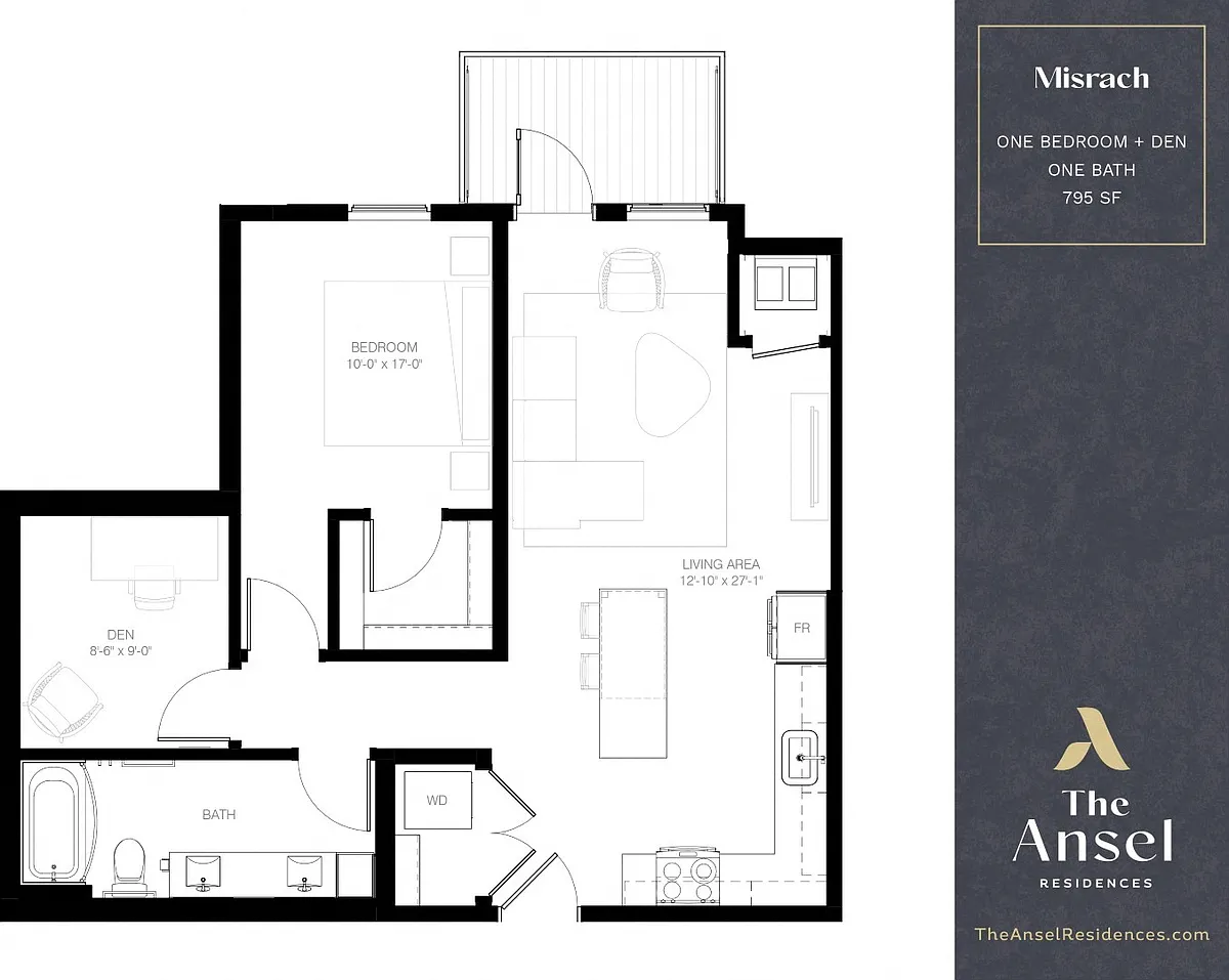 Floor plan Misrach | 1 + Den