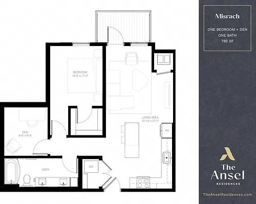 Floor plan Misrach | 1 + Den