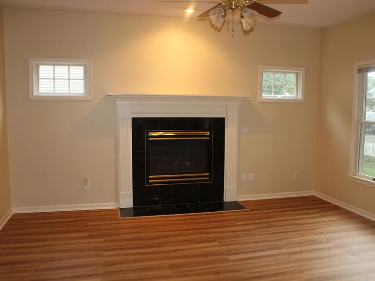 Family room with gas log fireplace