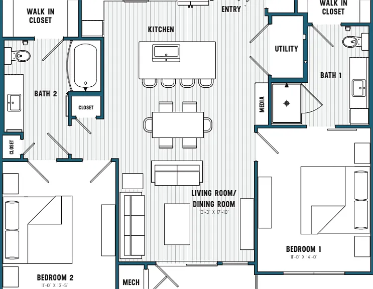 C2 2 Bedroom/2 Bathroom C2 2 Bedroom/2 Bathroom