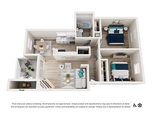 Floor plan 2 Bedroom 1 Bath - Renovated
