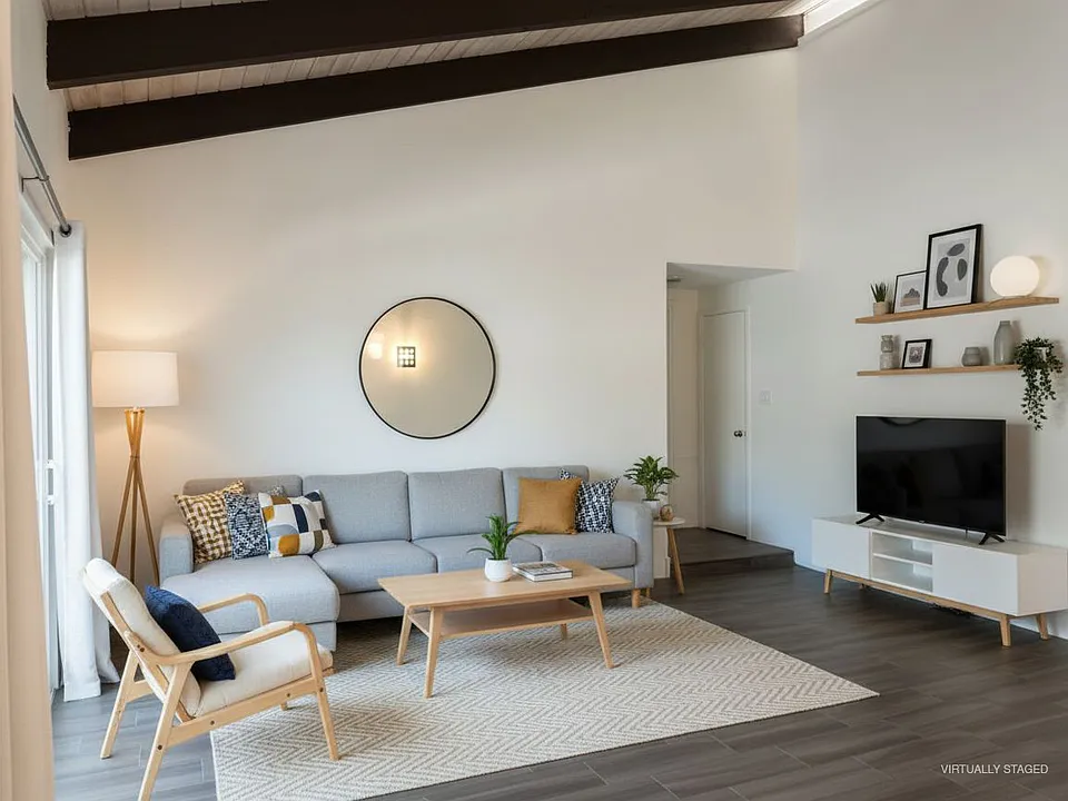 What you can create in your living room (virtually staged). Imagine yourself hanging out in your home space.