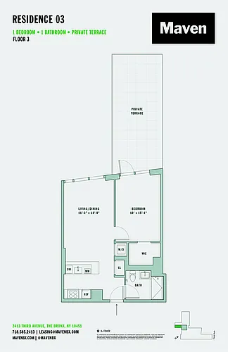 Floor plan 1 Bed/1 Bath-A7