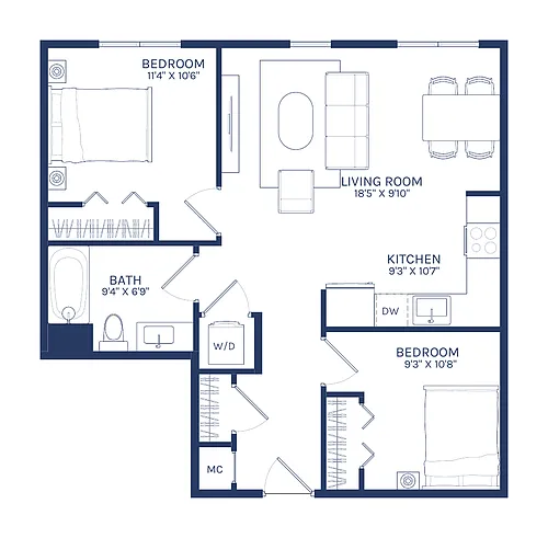 Floor plan Tiller