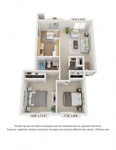 Floor plan 2x1 B Renovated