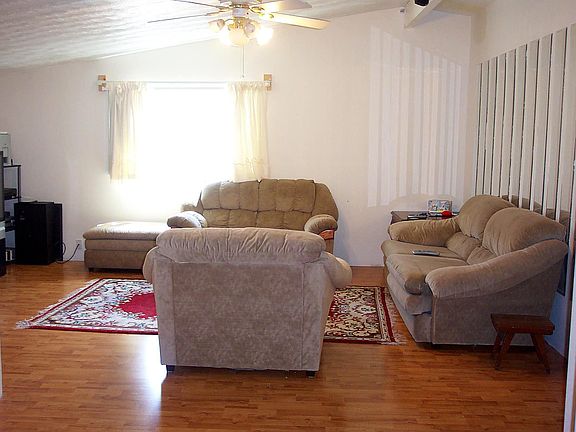 Spacious family room with vaulted ceiling