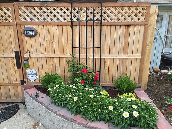 New gated patio and plants