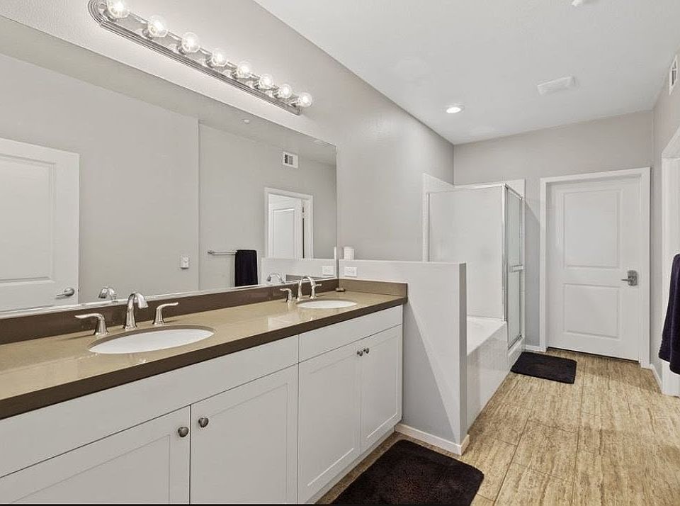 Master bathroom, with its spacious dual vanities