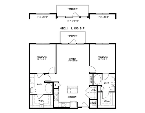Floor plan Stag's Leap 8B2
