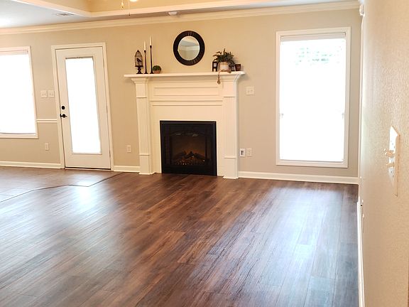 Living room with electric fireplace