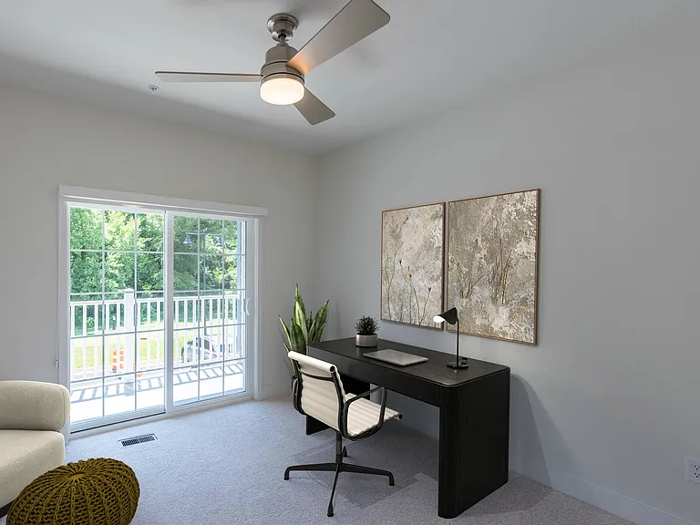D1 Lower Level Home Virtually Staged Office and Balcony