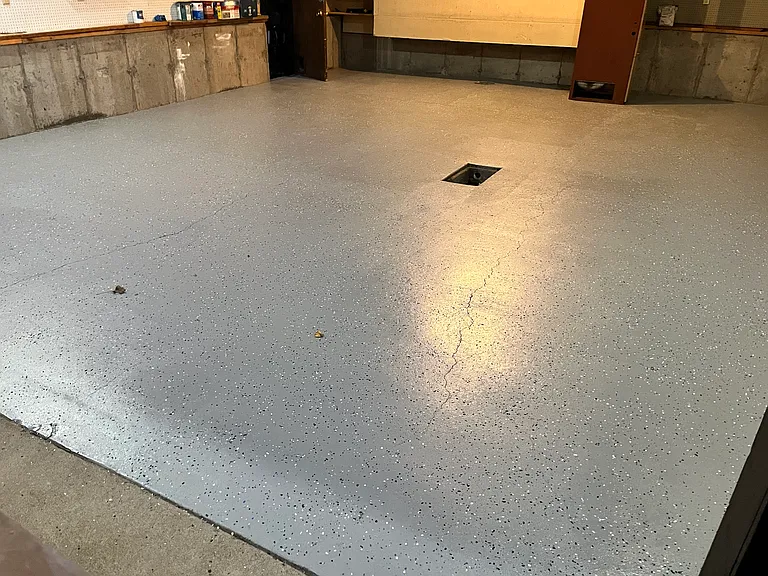 Epoxy sealed oversized garage