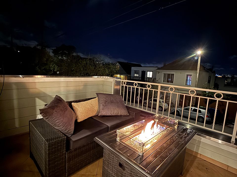 Front Patio/Terrace with Firepit and Patio Furniture