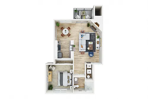 Floor plan One Bed One Bath