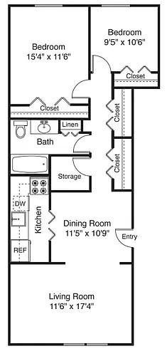 Floor plan Two Bedroom B