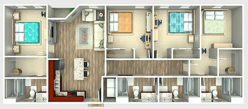 Floor plan The Lux III (per bed)