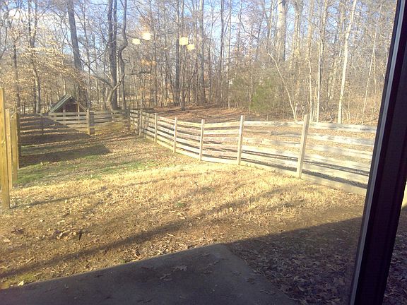 Fenced back yard.