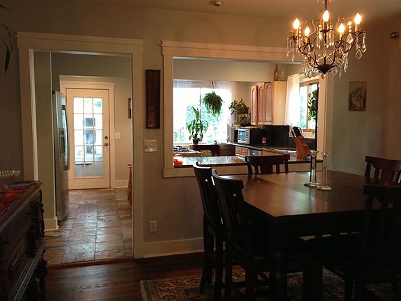 Kitchen open to dining