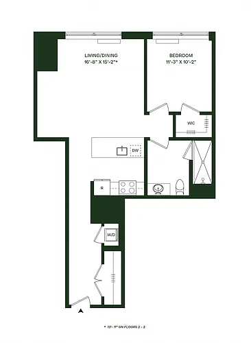 Floor plan Residence 05 - 1BR 1BA