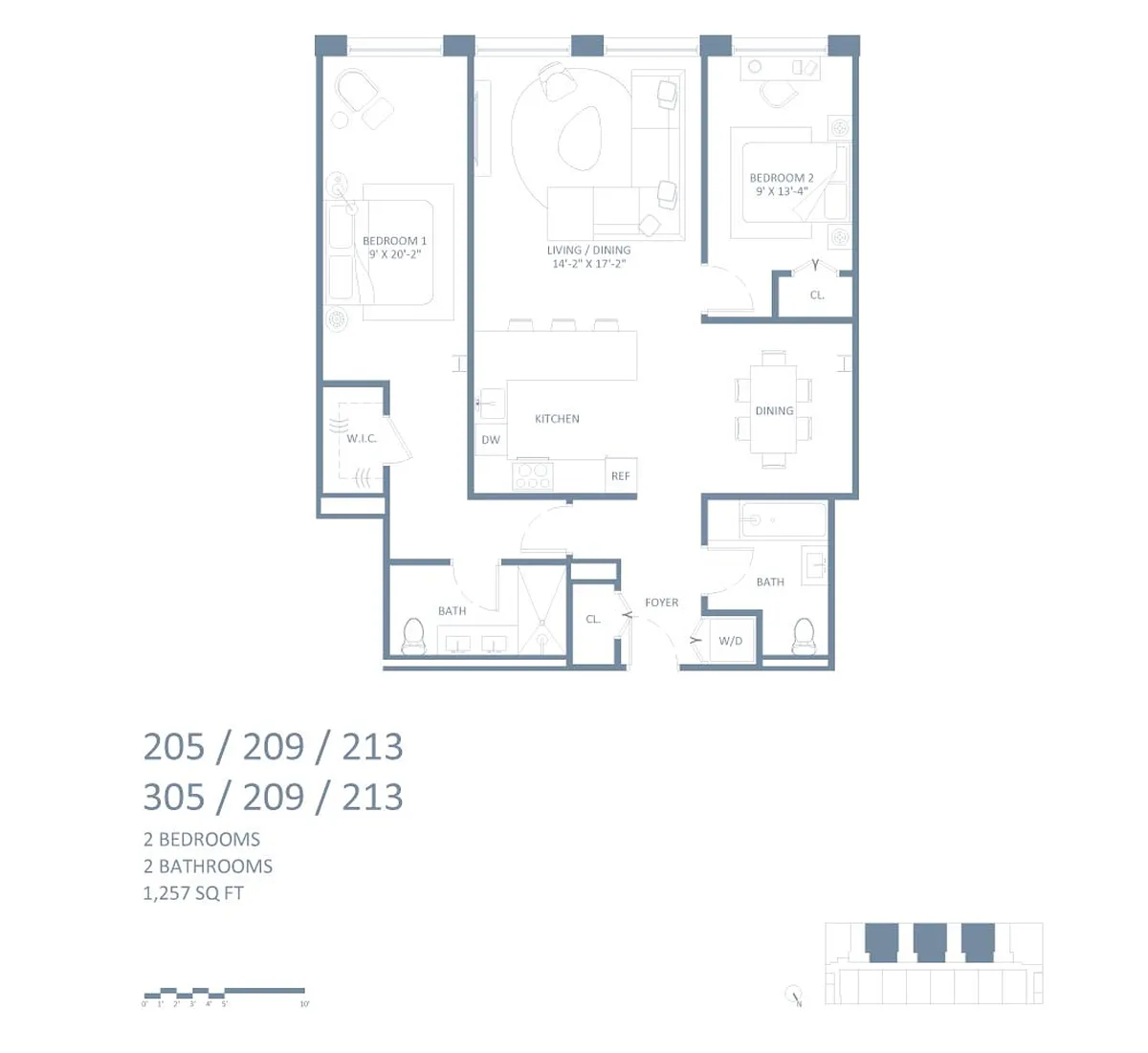 Floor plan 2-Bedroom