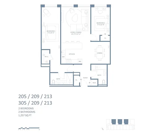 Floor plan 2-Bedroom