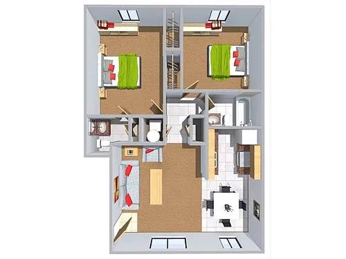 Floor plan 2-bed flat at Summer Pointe