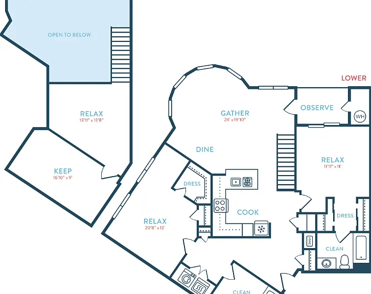 1727 Waypointe B6 Loft Floorplan Diagram