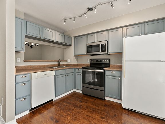 Kitchen with new microwave