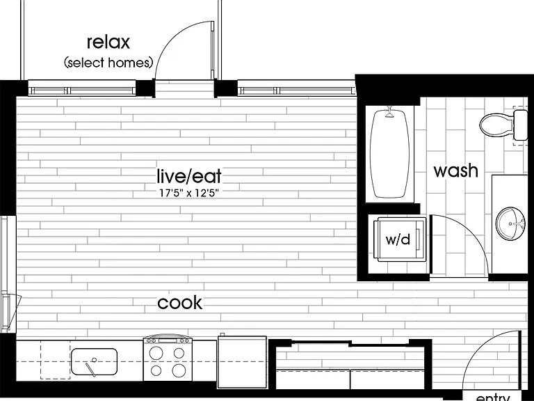 Explore the modern layout of this stylish studio apartment, complete with a relaxing balcony space. Explore the modern layout of this stylish studio apartment, complete with a relaxing balcony space.
