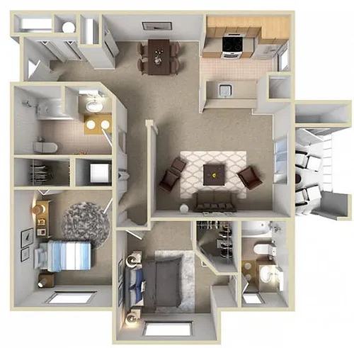 Floor plan 2 Bed 2 Baths