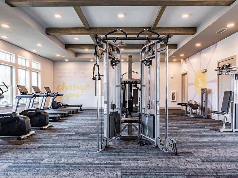 Fitness Center with Cardio and Strength Training Equipment
