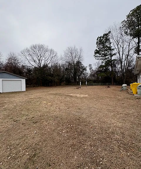 Backyard with Garage