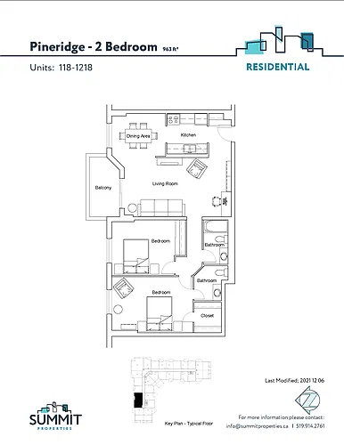 Floor plan 2 bedroom - 740 Proudfoot 2 Bed 1.5 Bath 5