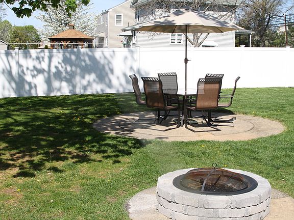 Patio in backyard