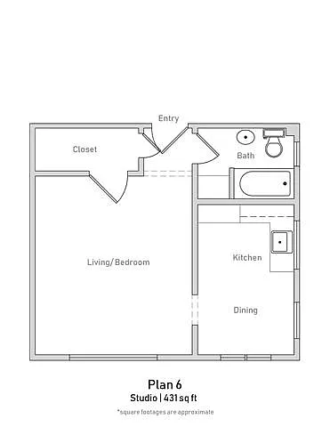 Floor plan Floor Plan 6 Studio 1BA